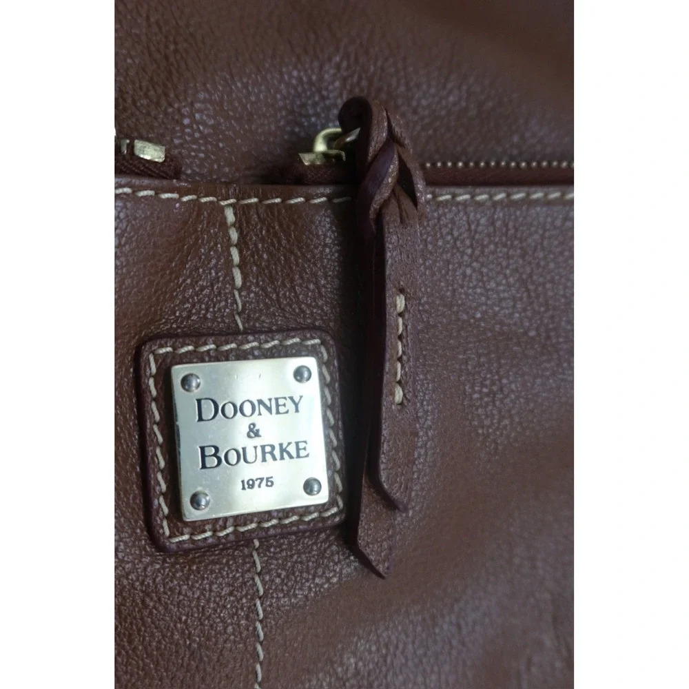 Dooney & Bourke Dillen Brown Pebble Leather Double Pocket Sac‎ Shoulder Bag